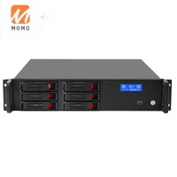 small desktop 6 bay 2u server case with 2 cooling fans short 480mm depth industrial 2u chassis with 2 4 2 5 hdd