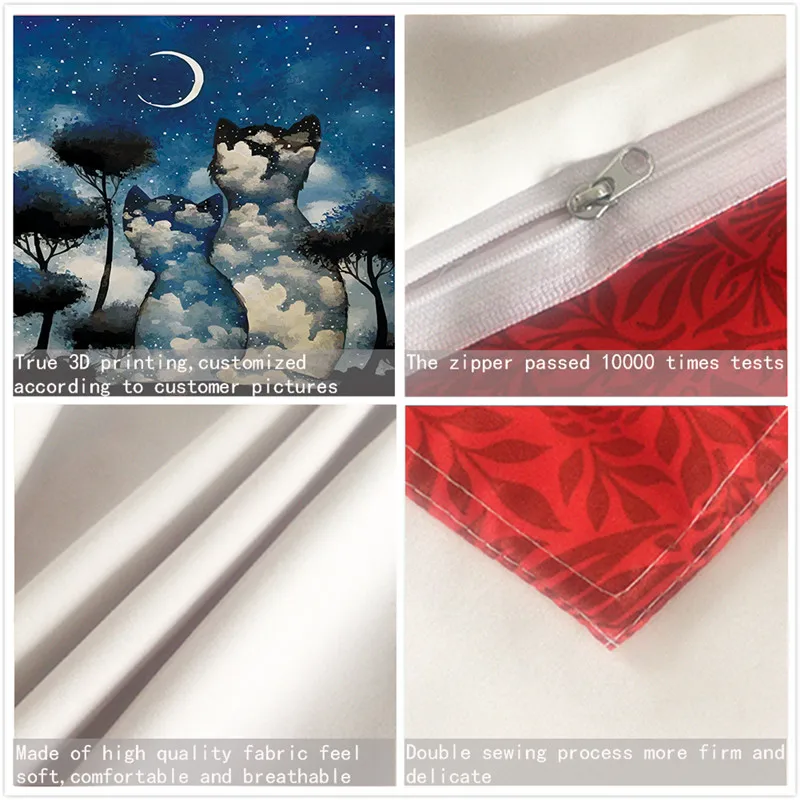 Художественный красивый мягкий комплект постельного белья с рисунком кота