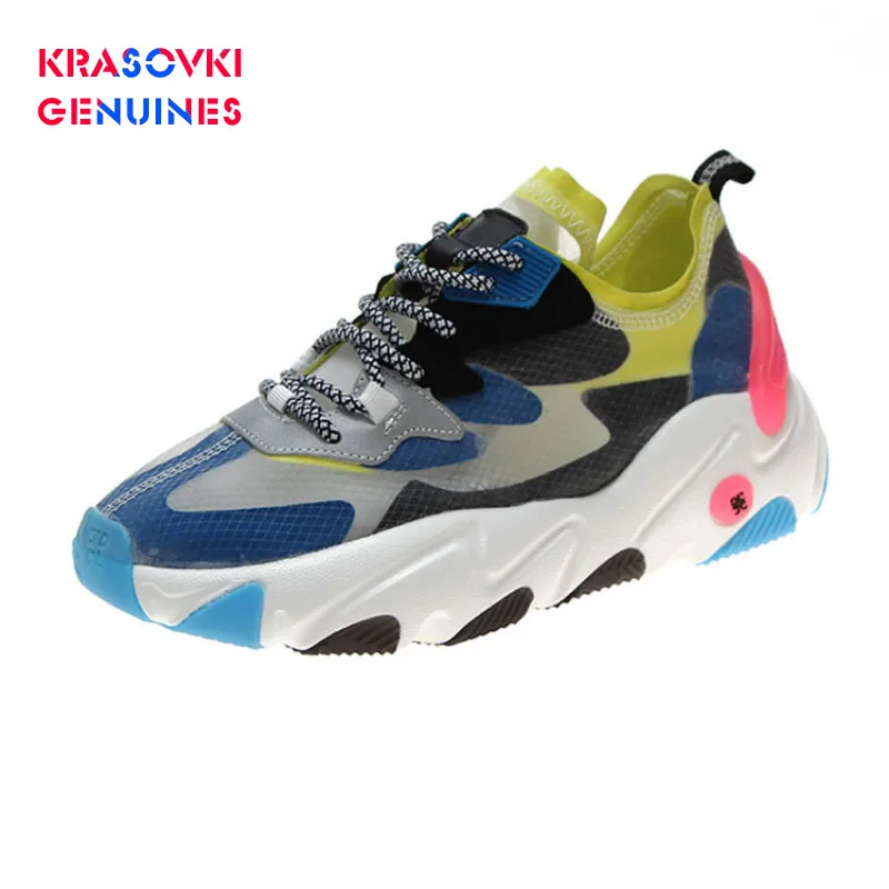 Krasovki Genuines/женские кроссовки с круглым носком Прямая поставка модная Осенняя
