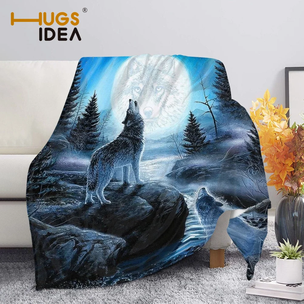 

HUGSIDEA Blanket 3D Wolf Print Soft Blanket for Kids Boys Gamepad Sherpa Blanket Custom Gift Adult Sleeping Quilt Bedroom Decor
