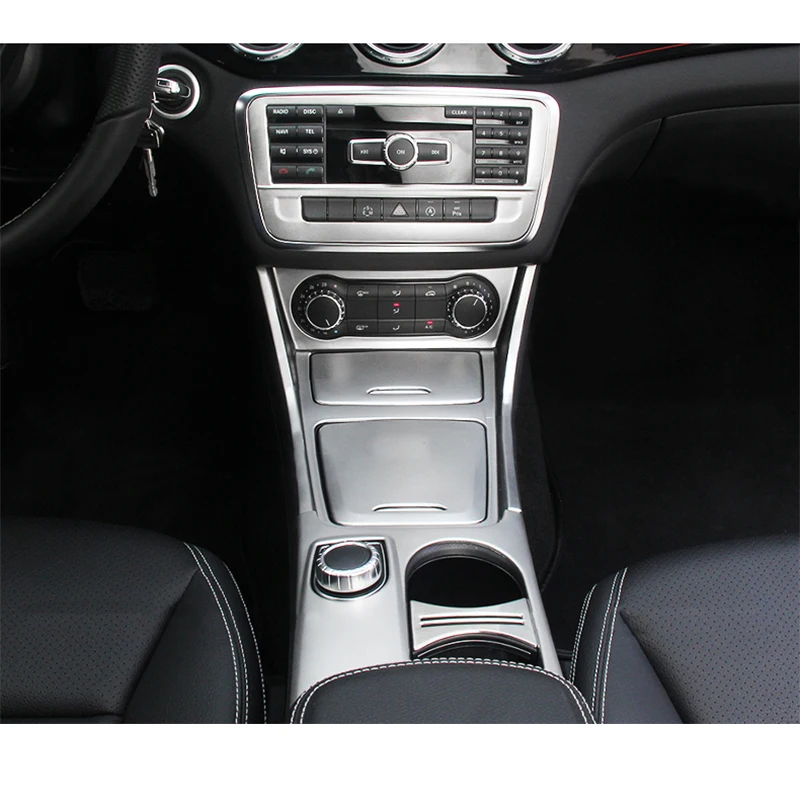 

8pcs Black Silver - Center Console Cover Trim For Mercedes-Benz CLA Class W117 13-19 & GLA Class 14-19 & A Class 13-16