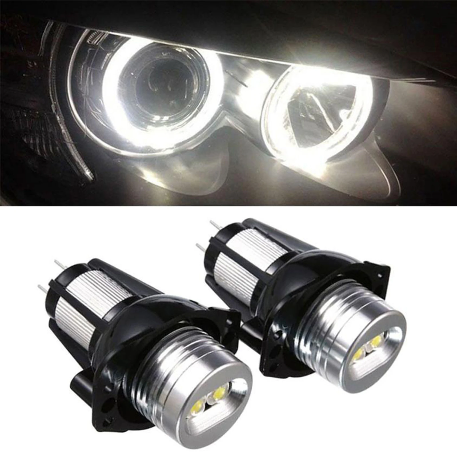 

2x Angel Eyes Light Bulb 6000K Fits for BMW E90 E91 05-08 Replace Parts Acc