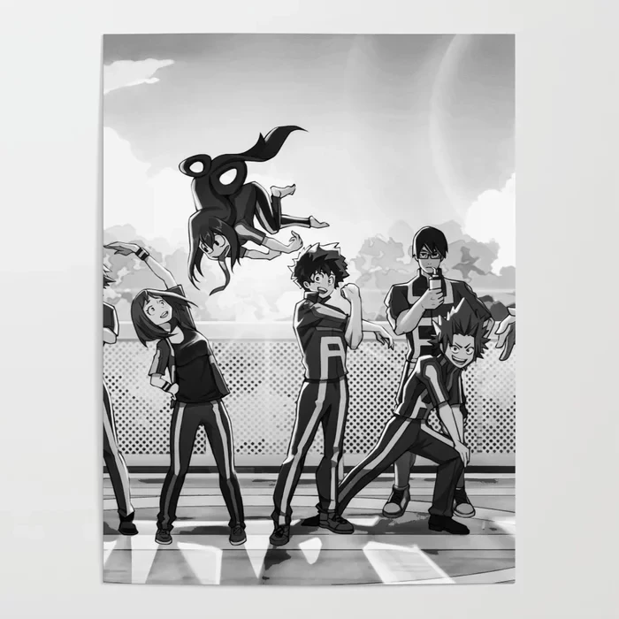 

My Hero Academia Canvas Painting Hd Prints Artwork Poster Deku Black White Home Decoration Wall Pictures Modular For Living Room