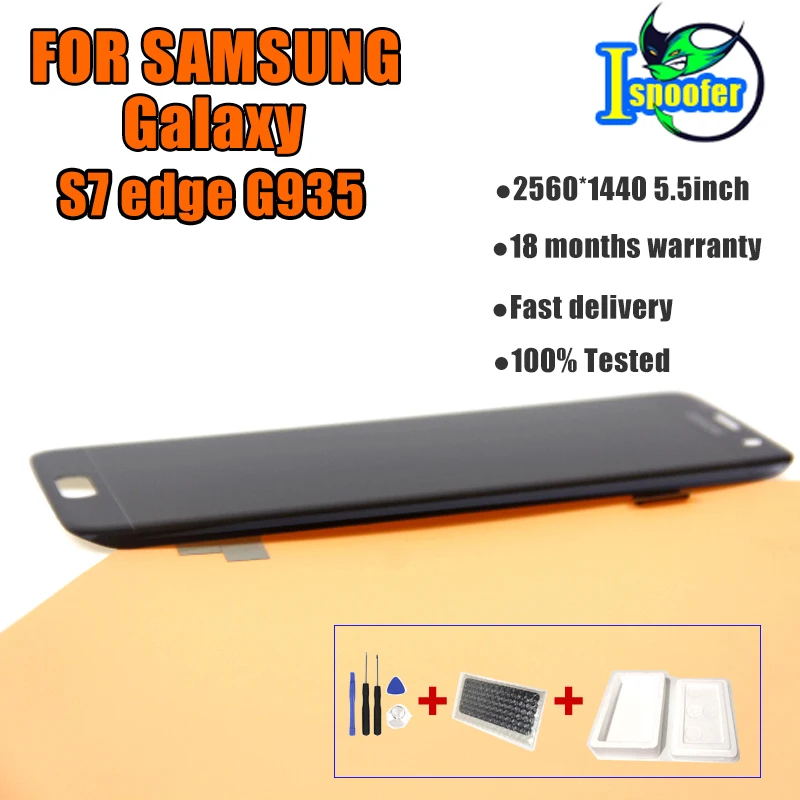 Супер AMOLED дисплей для SAMSUNG GALAXY S7 EDGE G935 G935F ЖК сенсорный экран дигитайзер s7 edge