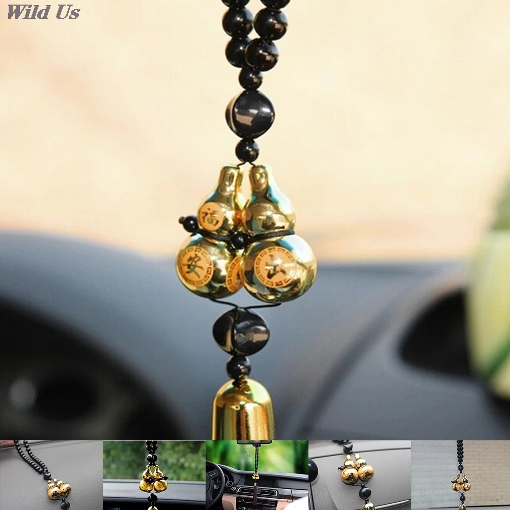 

New Hot Fashion Car Interior Accessories Ornaments Gold Plated Double Gourd Lucky Entry Car Pendant