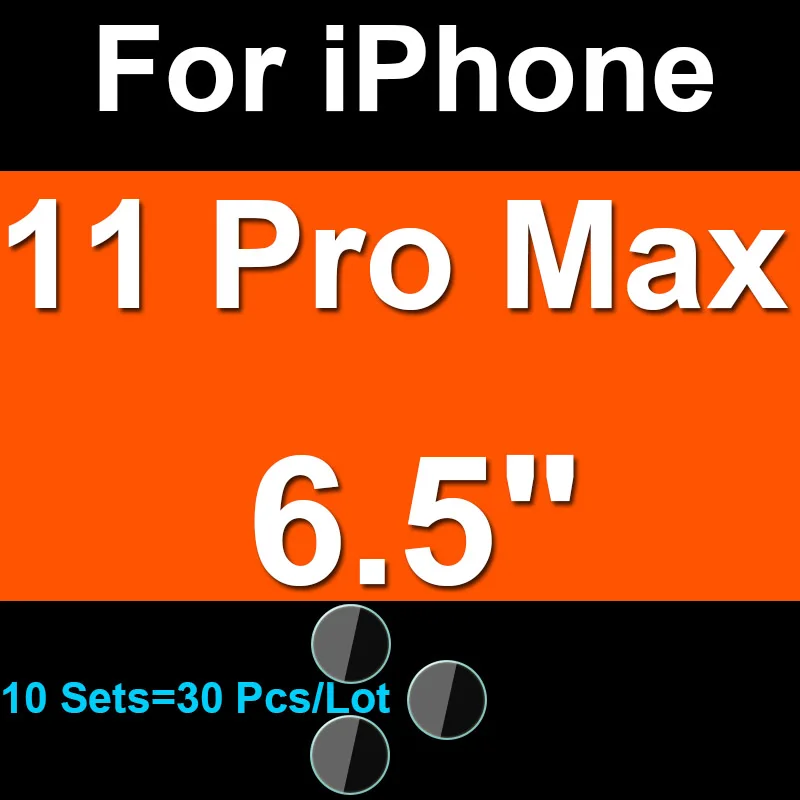 10 шт./партия для Apple iPhone 11 Pro Xs Max X XR 6 6S 7 8 Plus задняя защита для объектива камеры Защитная крышка мягкая пленка из закаленного стекла - Цвет: For iPhone 11Pro Max