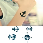 Водостойкая Временная тату-наклейка, якоря, компас, маленький размер, тату-наклейки, тату для тела, искусственная татуировка для девочек, женщин, мужчин