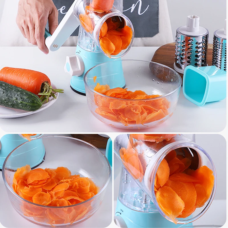 3 In1Manual Vegetable Cutter Slicer Multifunctional Round Mandoline Potato Cheese Kitchen Gadgets Accessories | Дом и сад