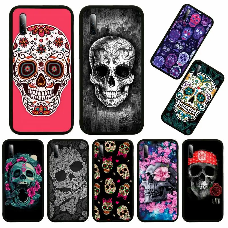 

Mexican Skeleton Tattoo Sugar Skull Phone Case For Huawei P9 P10 P20 P30 P40 Novi Lite Pro Smart Cover