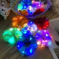 fashion luminous scrunchies hairband elastic hair bands ponytail holder for women girls hair rope solid color hair accessories