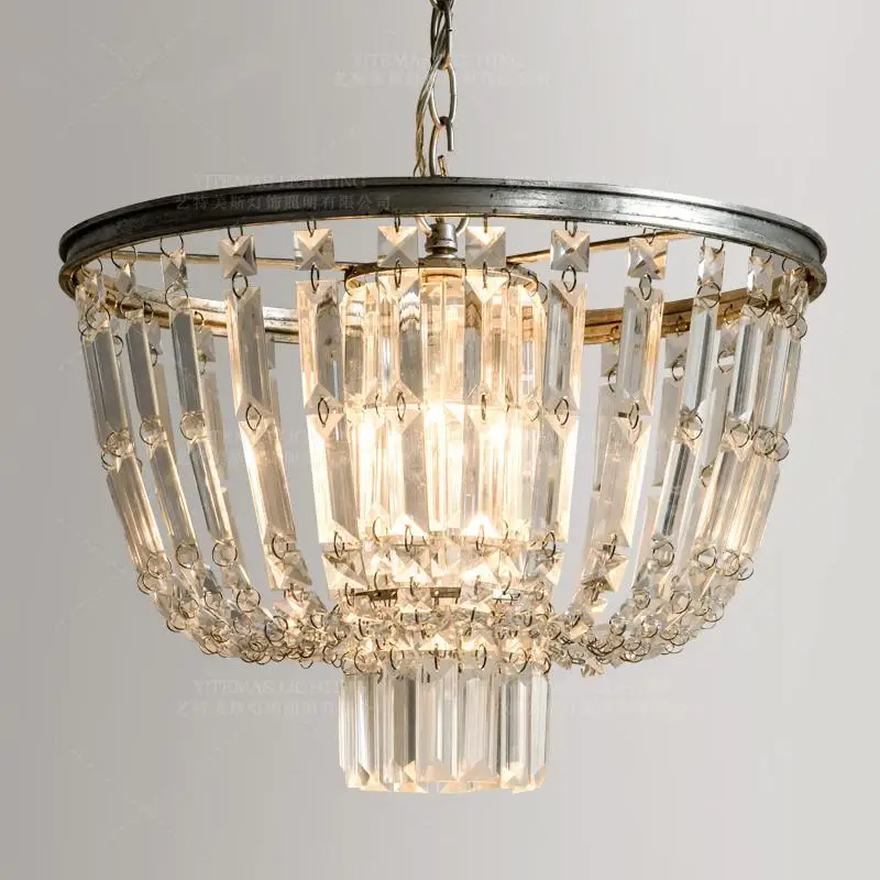 Современная хрустальная Серебряная Люстра французская кантри люстра светильник