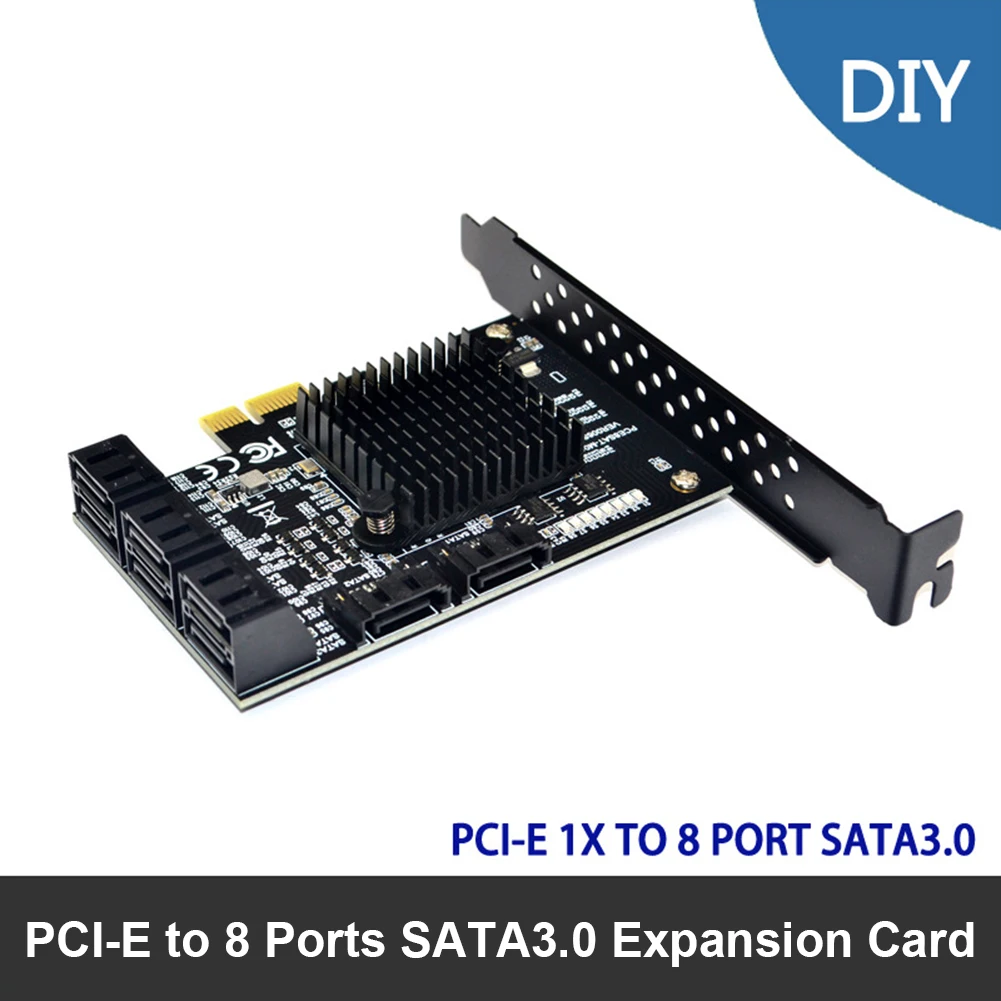 

PCI-E To SATA3.0 Expansion Card 8 Ports 6G Adapter Card To Expand IPFS Hard Disk 88SE9215 Master PCI-Express v2.0 Gen 3i 6Gbps