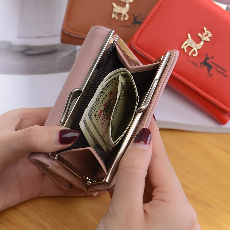 Женский короткий кошелек 2019 в Корейском стиле простой студенческий маленький с