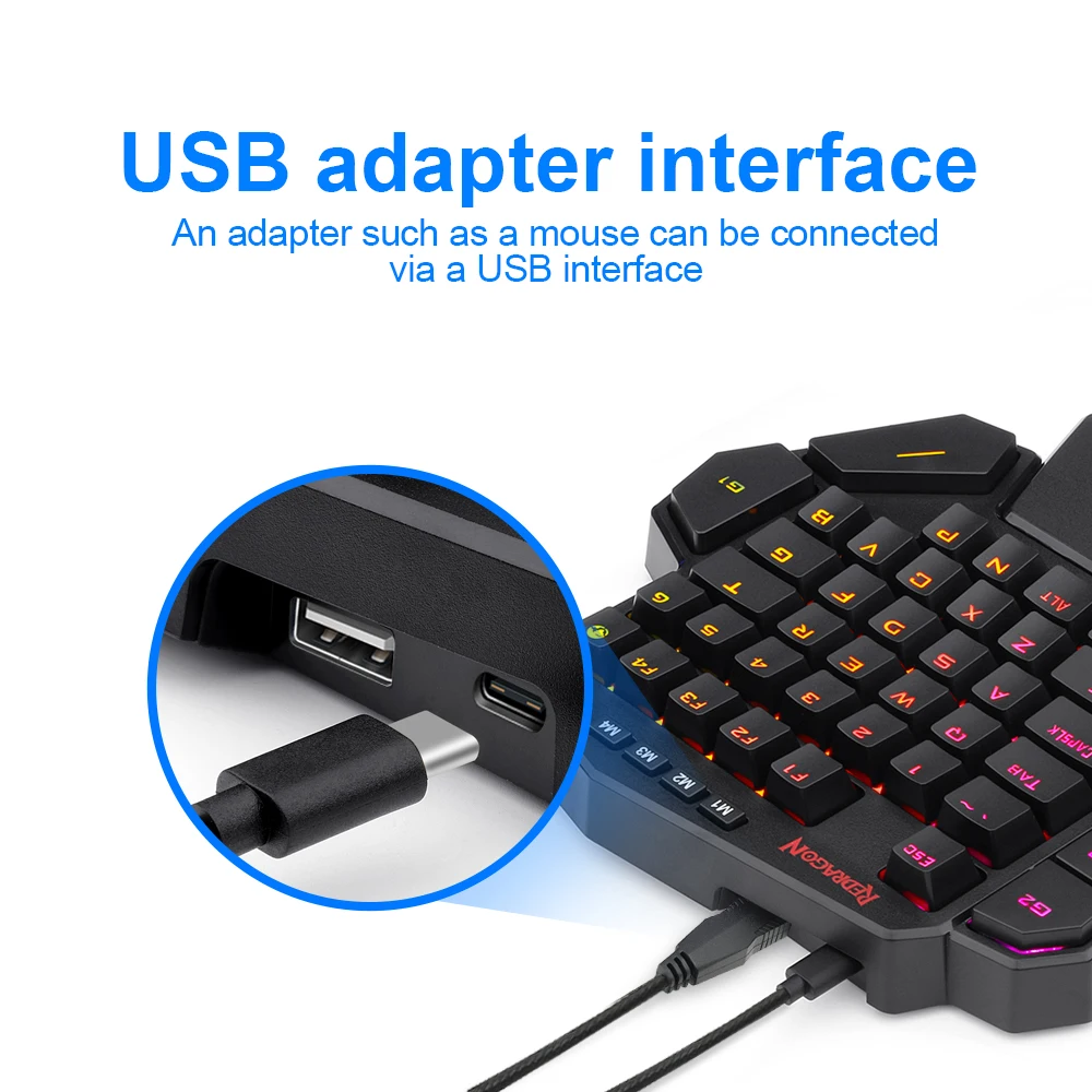 Механическая игровая клавиатура Redragon DITI RGB программируемая макро для одной руки