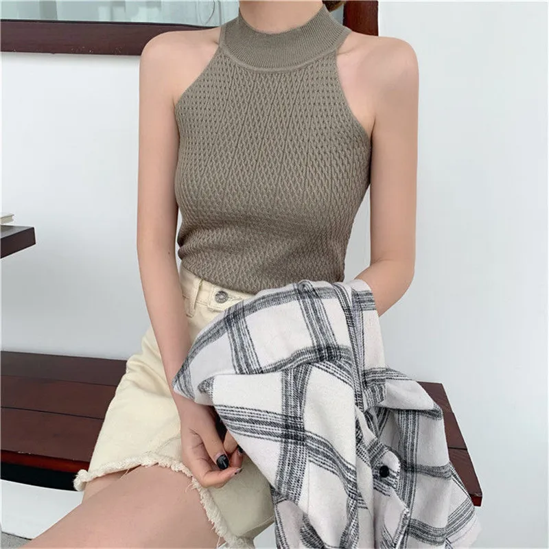 Женская вязаная женская Повседневная Блузка с открытыми плечами летняя