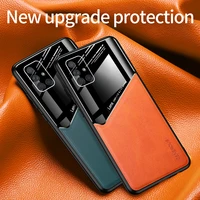 plexiglass leather case for samsung galaxy a52 a32 5g a51 a71 car magnetic cover for galaxy s22 s21 plus note 10 20 ultra s20 fe