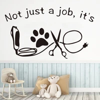 large pet dog groomer not just a job its love window viny wall stickers puppy dog animal groomer love qutoe glass decals dw7759
