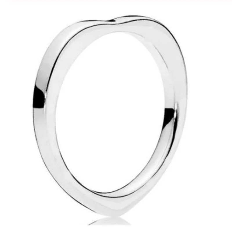 

100% 925 Sterling Silver Pan Ring New Sparkling Arc With Crystal Pan Ring For Women Wedding Party Gift Fashion Jewelry