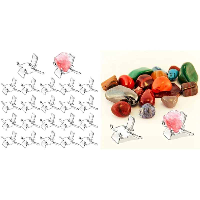 

20 Pcs Acrylic Display Small Collectibles Display Stands for Displaying Crystal Geodes Rock Mineral Agate Fossil Coral