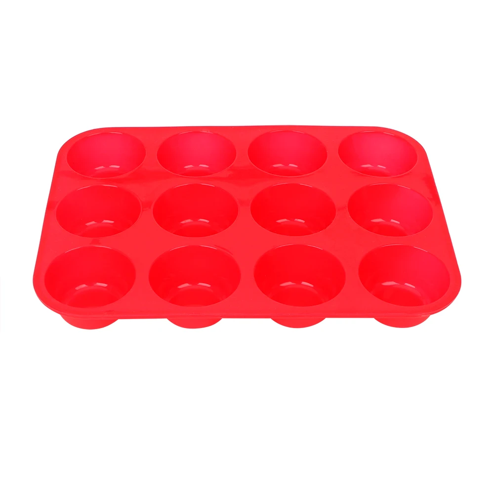 

12 Holes Non-Stick Cake Mould Chocolate Cake Cup Muffin Moussi Mold Silicone Round Ice Tray Pudding
