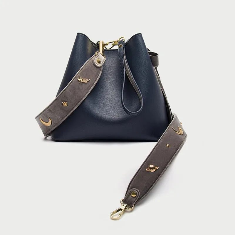 

2020 new Neonoe trend wide shoulder strap Muria bucket bag female Japan and South Korea all-match single shoulder messenger bag