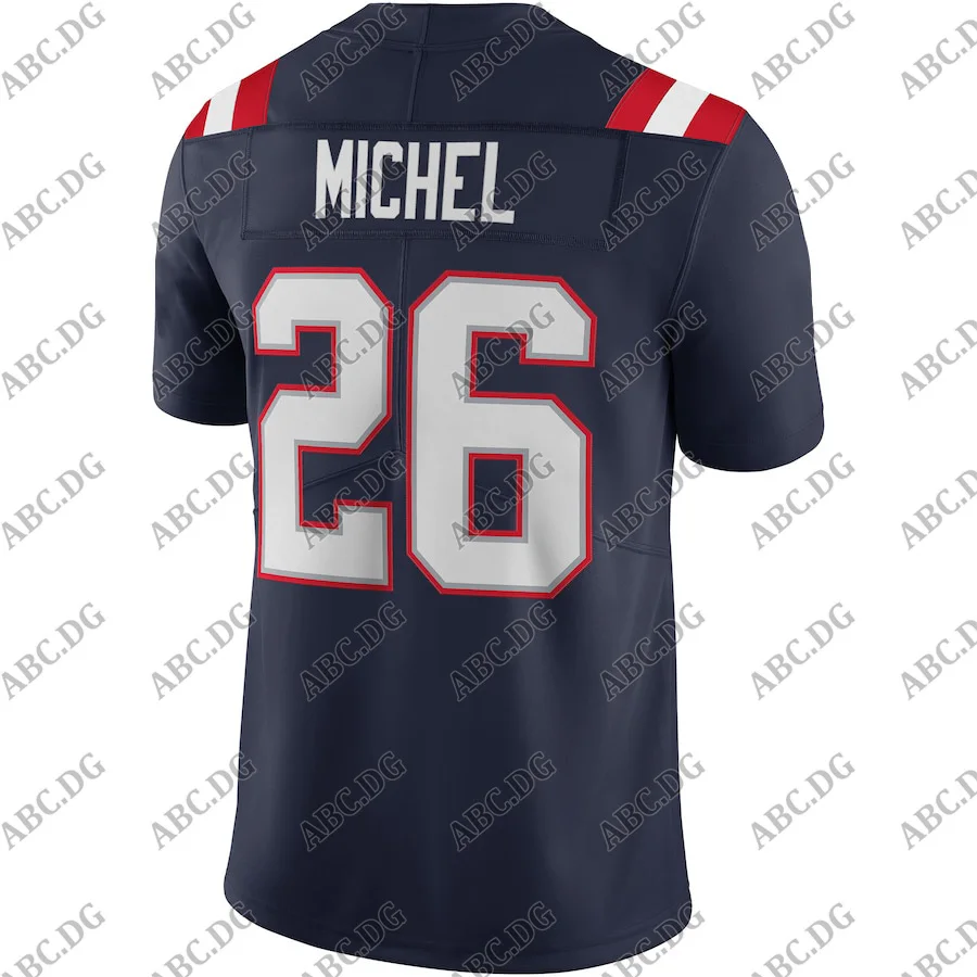 

Customized Stitch American Football Jersey Men Women Kid Youth New England Sony Michel Navy Vapor Limited Jersey