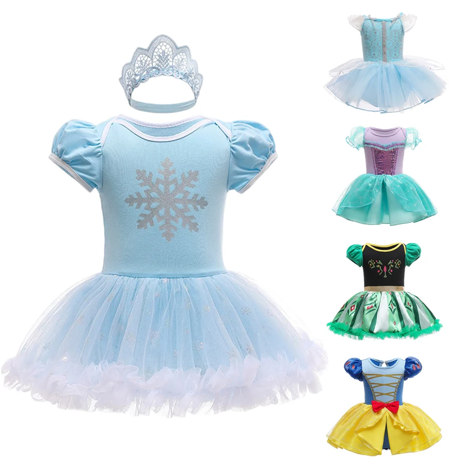 

Baby Girl Romper Newborn Princess Dress Cinderella Snow White Elsa Anna Costume Toddler Baby Cosplay Birthday Party Dress 0-36M
