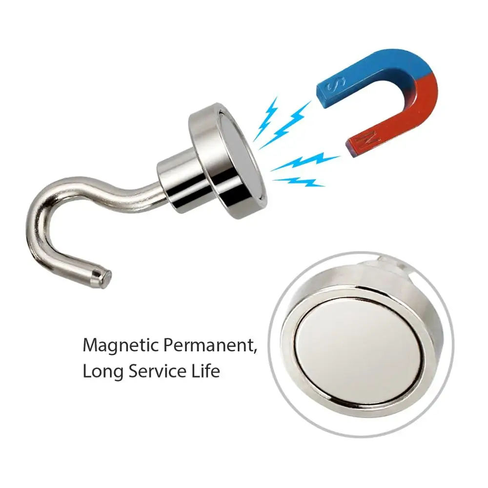TANiCE 20Pcs D16 16mm N38 Neodymium Hold 5.5kg Strong Magnet Heavy Duty Magnetic Hook for Home Kitchen Workplace Base | Обустройство