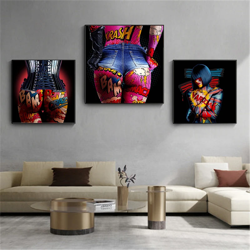 Задница граффити картина маслом для гостиной художественные плакаты и принты