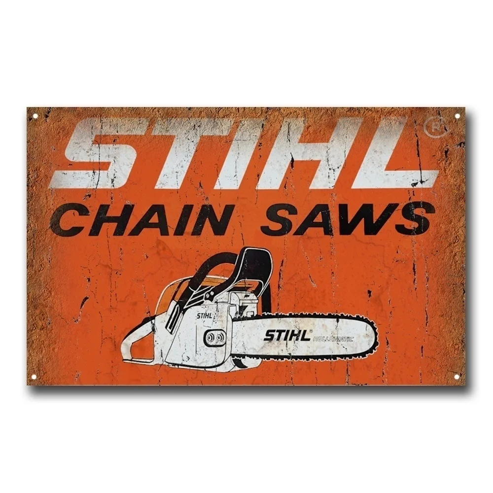 

Stihl цепные пилы в винтажном стиле ретро оловянный настенный постер Декор для дома офиса бара паба магазин гаража Кофейни гостиницы