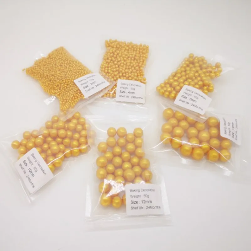 15 г съедобный Золотой Имитация Жемчуга сахар мяч Fondant (сахарная) выпечка торта DIY