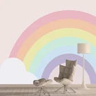 Настенные обои на заказ, Декор для дома, радужные Мультяшные обои для гостиной, для маленькой девочки, настенные росписи в рулонах, наклейки на палочки