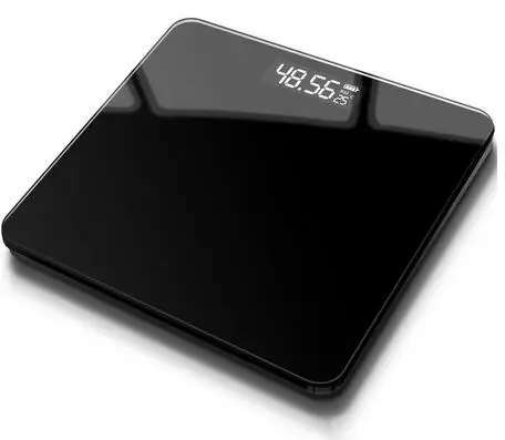 battery Black Умные Электронные весы, новинка, цифровые весы для ванной комнаты, напольные весы для тела, стеклянные, зарядка через usb, ЖК-дисплей, весы для дома - Цвет: battery Black