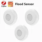 Датчик утечки воды Tuya, смарт-датчик с сигнализацией об утечке воды, с поддержкой Zigbee Gateway, для умного дома, с дистанционным мониторингом