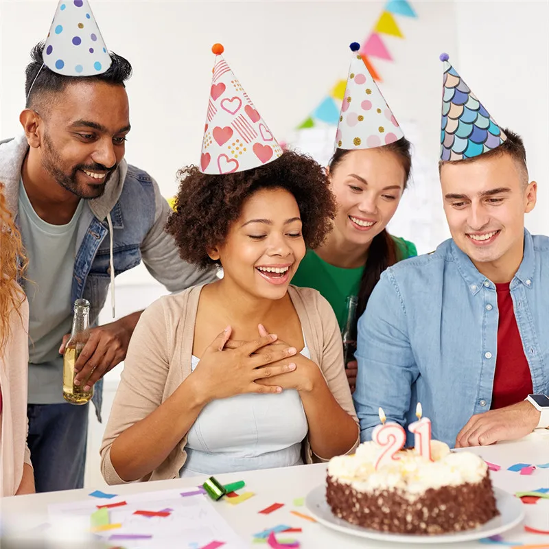 8 шт бумажная короны для празднования дня рождения шляпа взрослых и детей