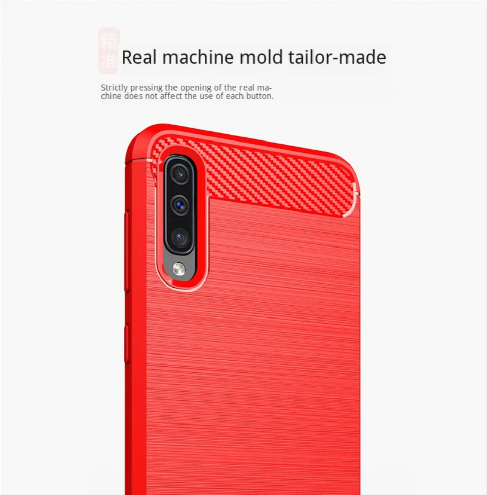 Чехол для телефона для samsung Galaxy A50S защита из углеродного волокна узор силиконовый Ударопрочный Мягкий