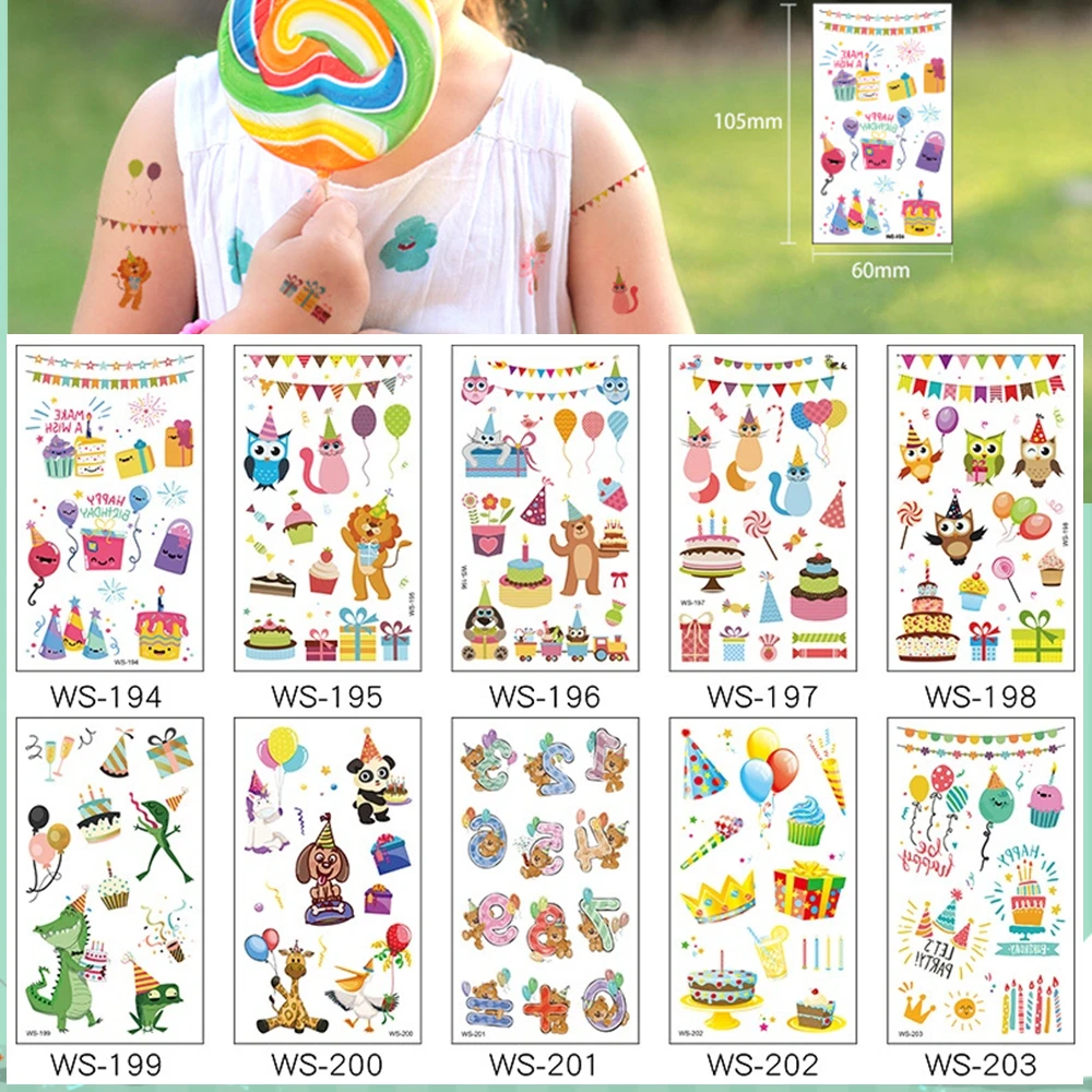 10 видов детских мультяшных татуировок на день рождения вечерние стильные