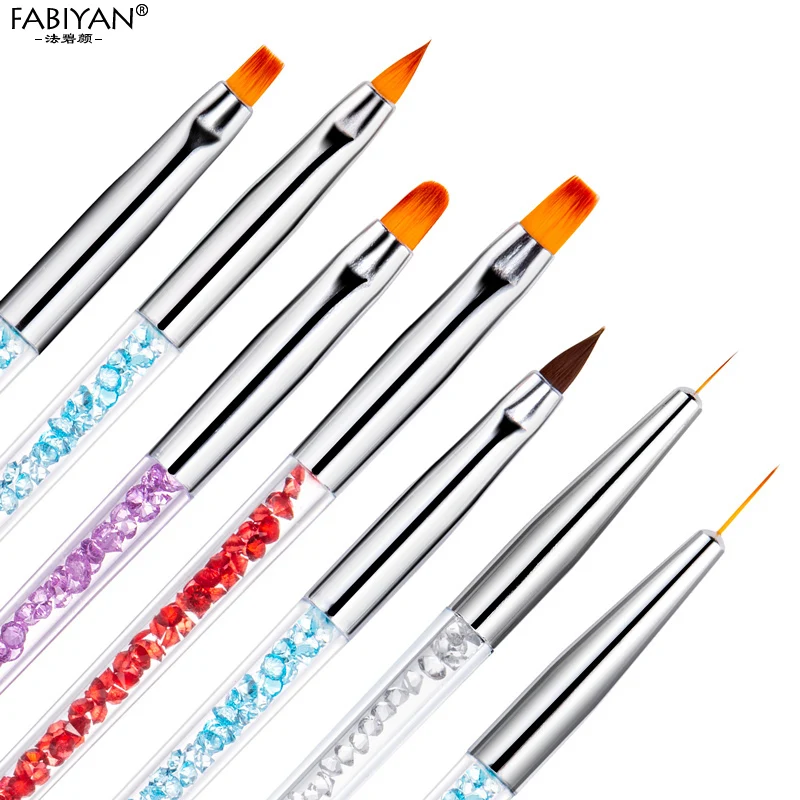 Кисть для дизайна ногтей 7 шт./компл. рисование ручка моделирующая плоская