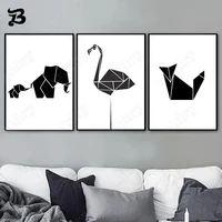 canvas painting for living room geometric abstract animals wall art black and white nordic posters print wall art for wall decor