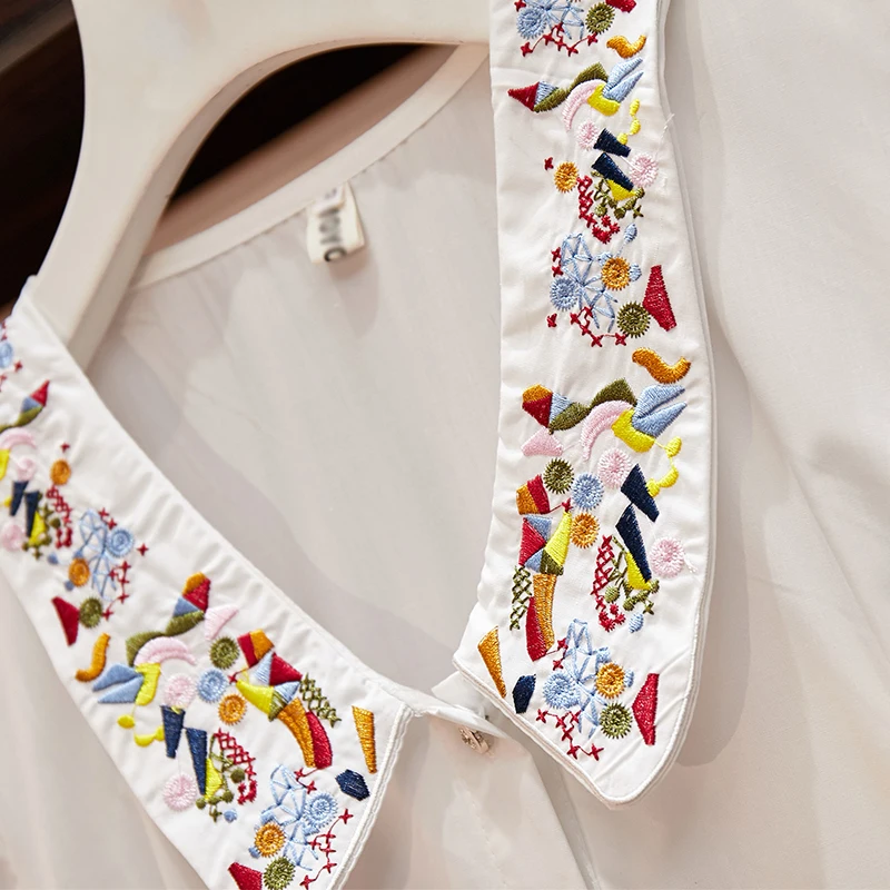 

plus big size 2020 new spring summer French short sleeve dresses women white casual wear W1092