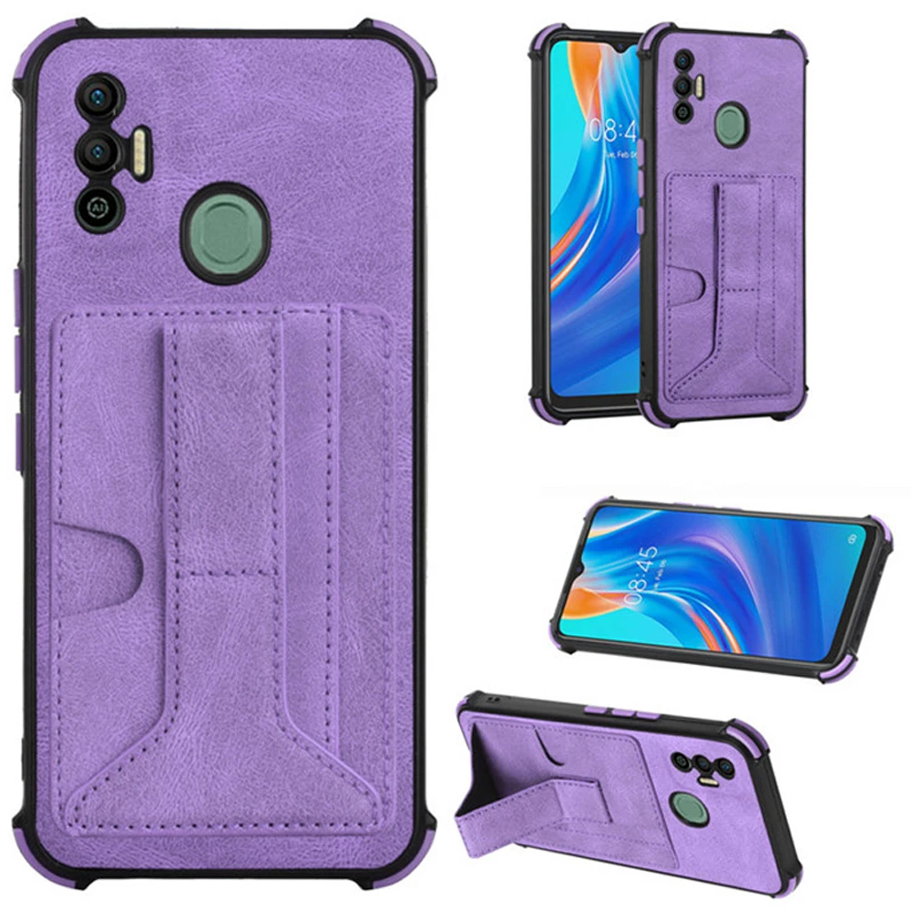 

Leather Card Slot Case for Tecno Spark 7T 2021 Armor Case Camera Protect Back Cover Tecno Spark 7P Shell Spark 7 8 6 Air Funda