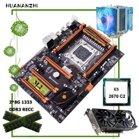 huananzhi x79 deluxe motherboard with xeon cpu e5 2670 cpu cooler 16g ram 28g reg ecc video card gtx1050ti 4g gaming combo