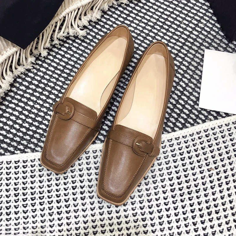 preço Mocassins Femininos Primavera Design Da Marca Deslizamento-em Sapatos Femininos Moda Couro Mocassins Apartamentos Casuais