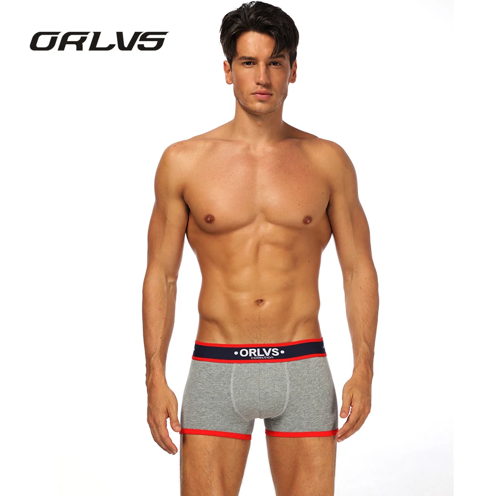 

ORLVS Mens Boxer Breathable Cotton Brand Underwear Sexy Panties short Underpants Male Cueca Boxershorts Soft slip Boxers Men
