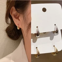 2020 new fashion womens earrings single delicate geomerty round metal earrings for women party girl jewelry gifts wholesale