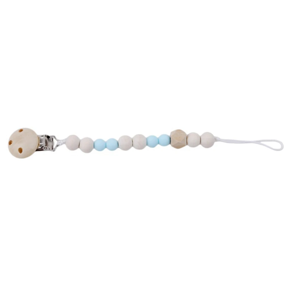 

Teether Holder Gift Chewing Toddler Soother Leash Pacifier Clip Chain Baby Dummy Infant Safe Non Toxic Anti Drop Wooden Beads