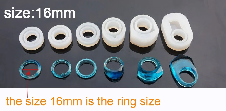 16mm Ассорти DIY Силиконовое кольцо формы для смолы ювелирных изделий ремесло эпоксидные формы - Цвет: 16mm