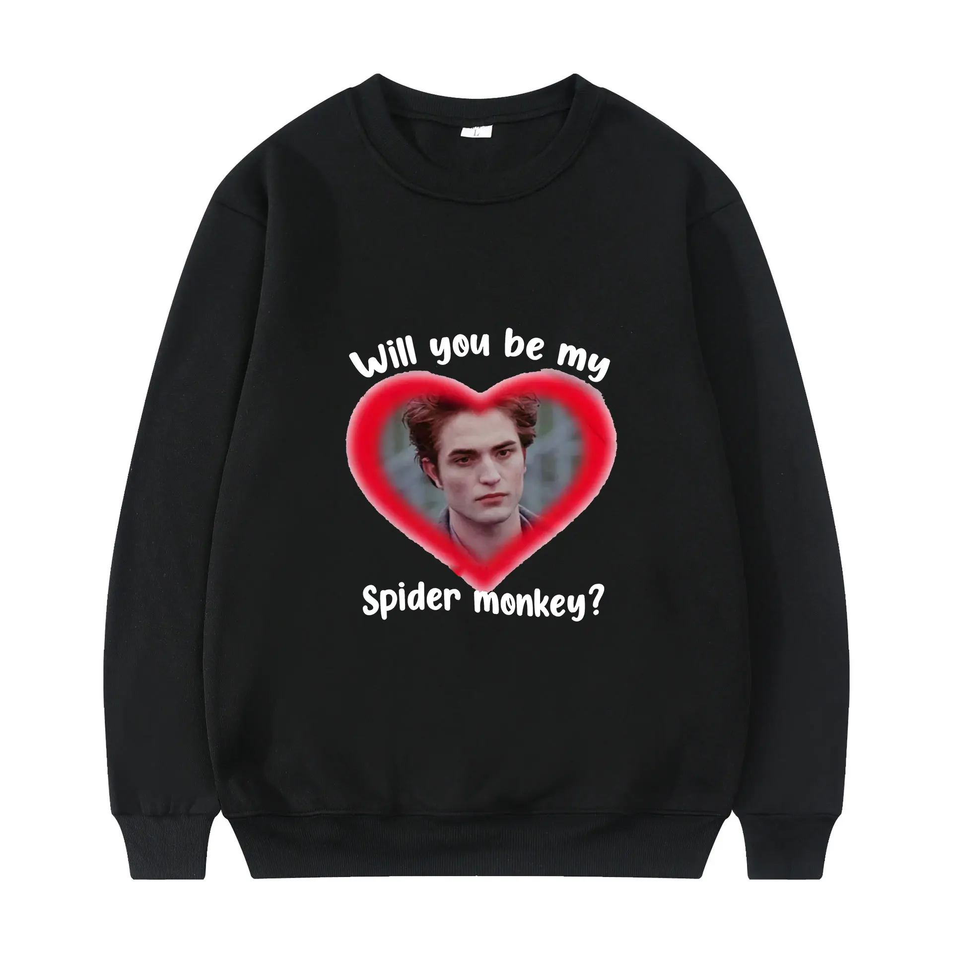 

Twilight Saga Movie Edward Cullen Will You Be My Spider Monkey Gift for Boyfriend Winter Long-sleeved Loose Casual Mensweatshirt