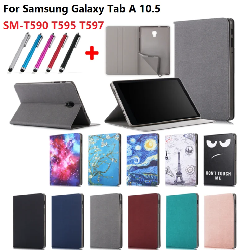 Стилус + чехол для планшета T590 T595 T597 кожаный Samsung Galaxy Tab A 10 5 SM принципиально