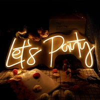 5725cm lets party led neon light sign for single cocktail dance birthday party christmas wedding decoration bar pub wall decor